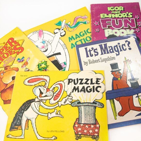 Puzzles, Games, & Magic: Bundle of 5 Vintage Kids’ Books - Picture 2 of 12